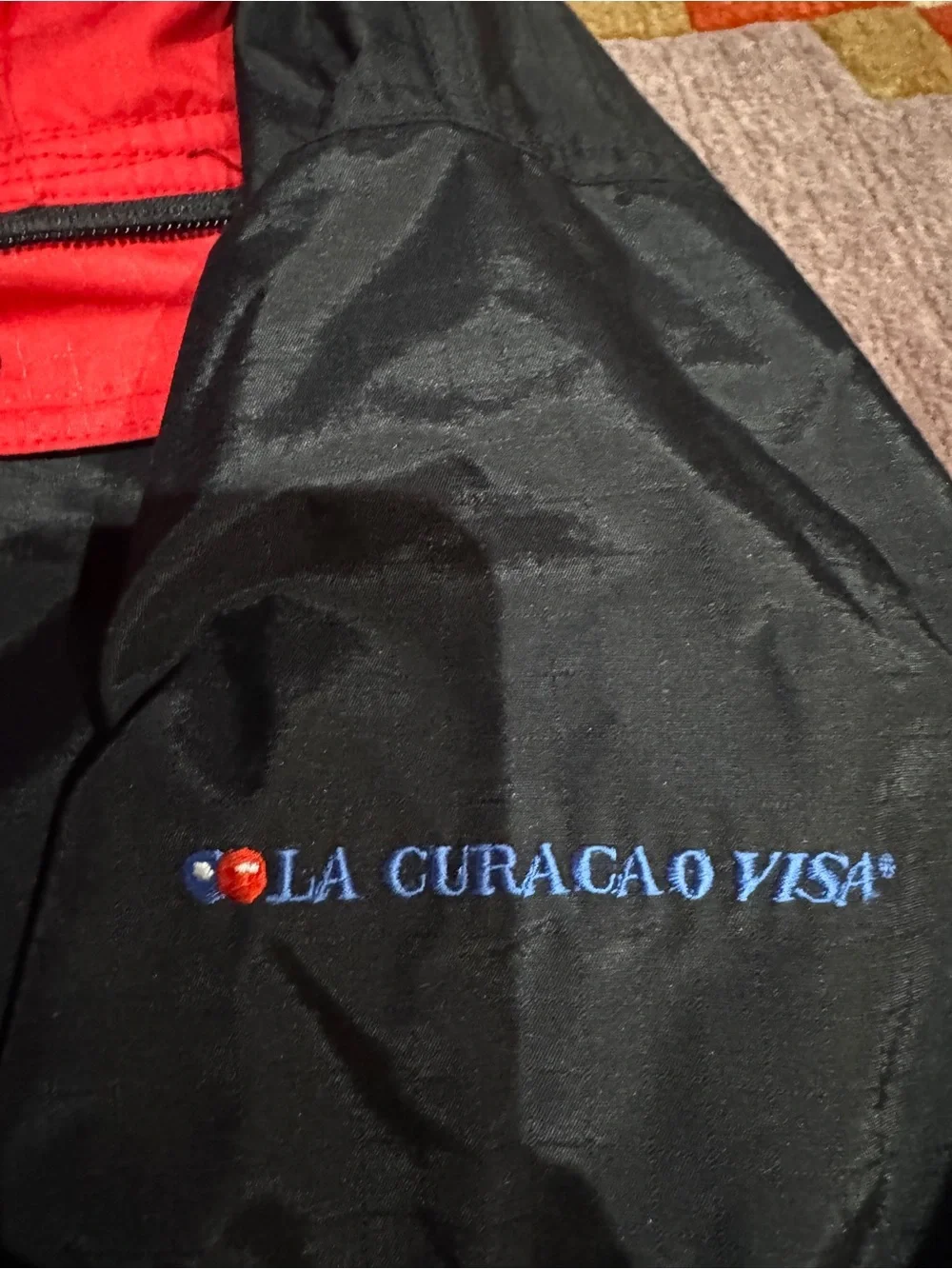 Vintage DM Apparel Packable Colorblock Windbreaker Jacket Men’s XL Red Black